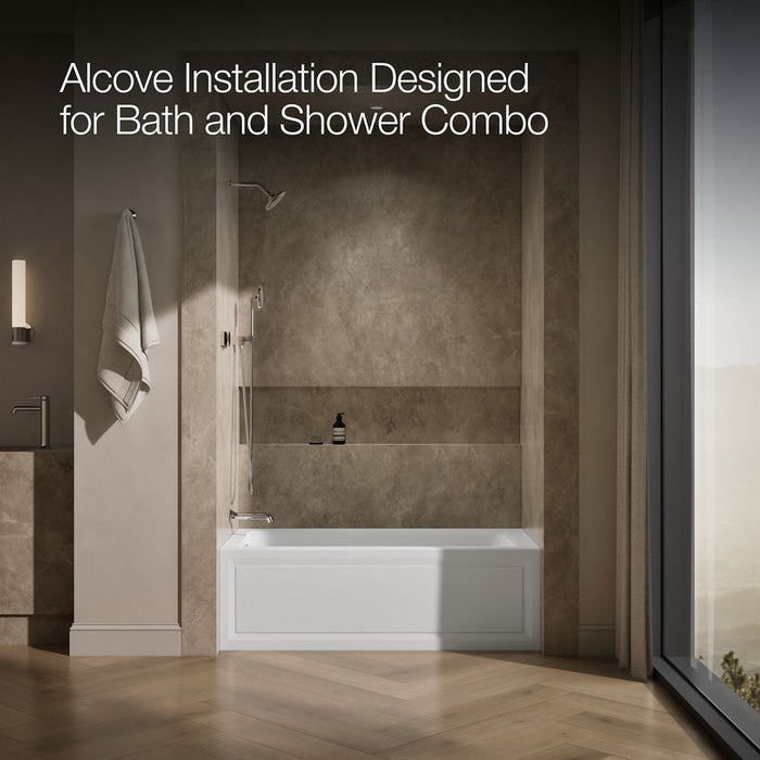 KOHLER K-1947-LA Archer 60" x 30" alcove whirlpool bath, left drain