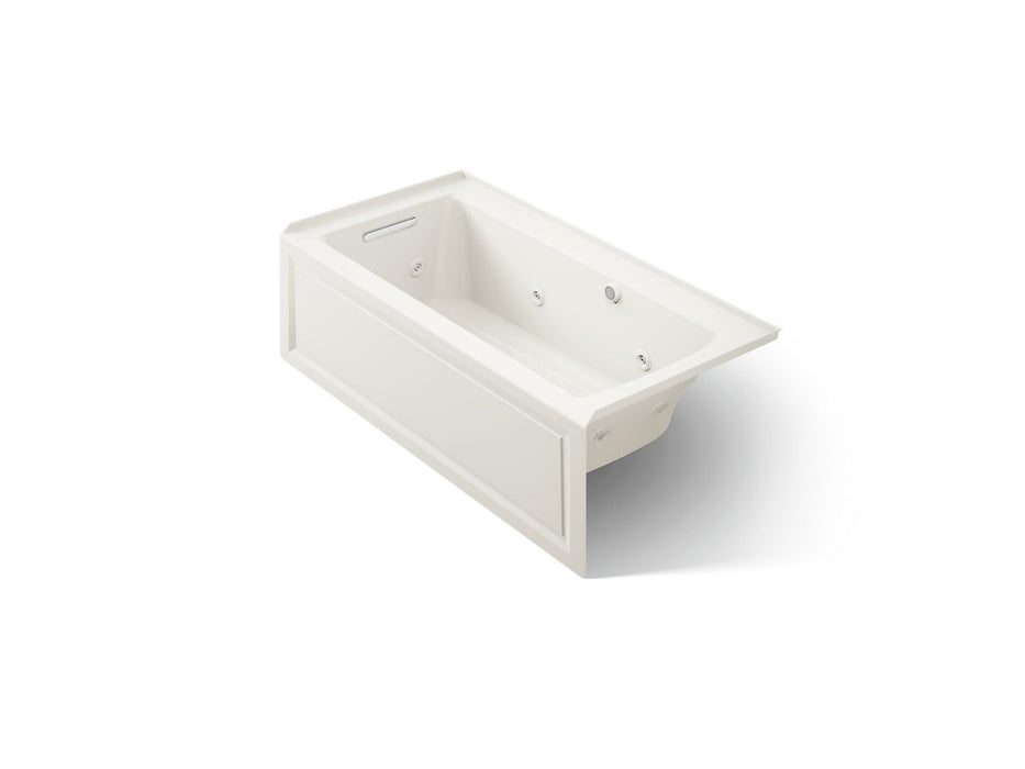 KOHLER K-1947-LAW Archer 60" x 30" alcove whirlpool bath with Bask heated surface, left drain