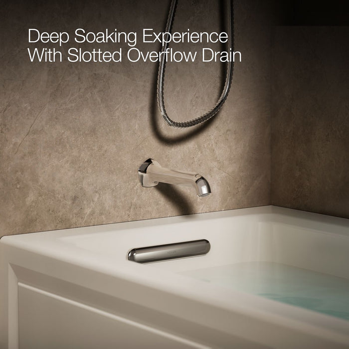 KOHLER K-1947-LAW Archer 60" x 30" alcove whirlpool bath with Bask heated surface, left drain
