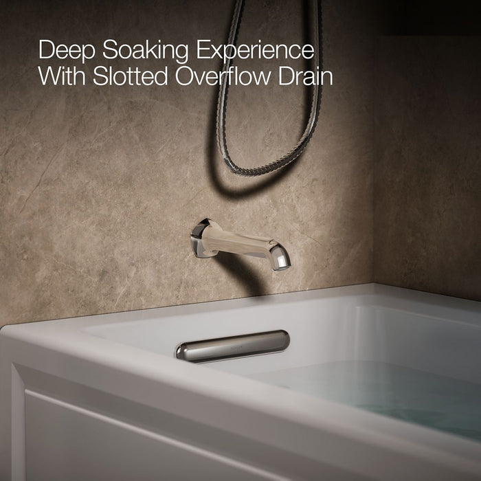 KOHLER K-1947-LAW Archer 60" x 30" alcove whirlpool bath with Bask heated surface, left drain