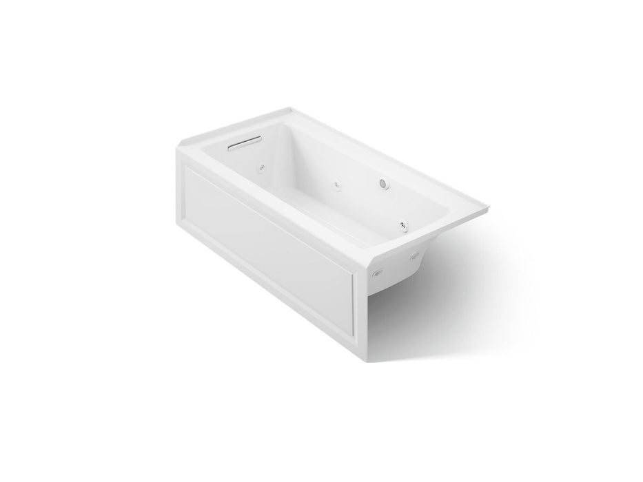 KOHLER K-1947-LAW Archer 60" x 30" alcove whirlpool bath with Bask heated surface, left drain