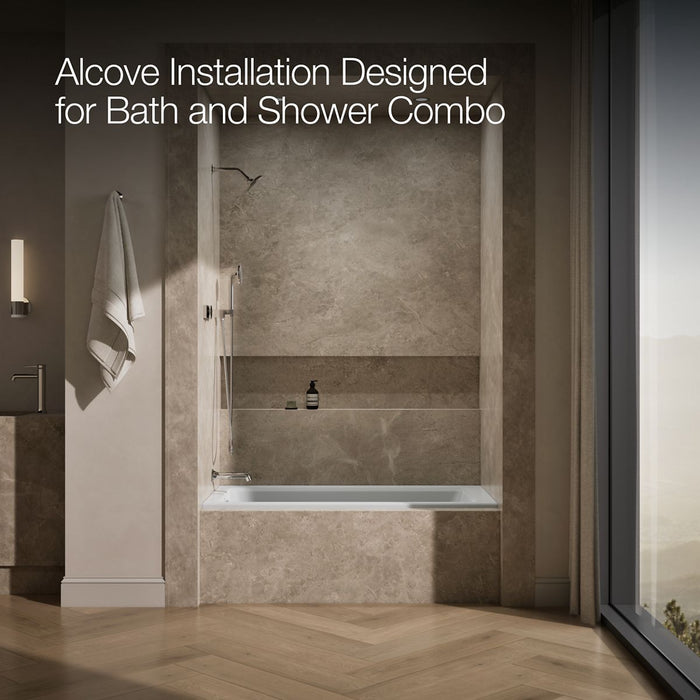 KOHLER K-1947-LH Archer 60" x 30" alcove heated whirlpool bath, left drain