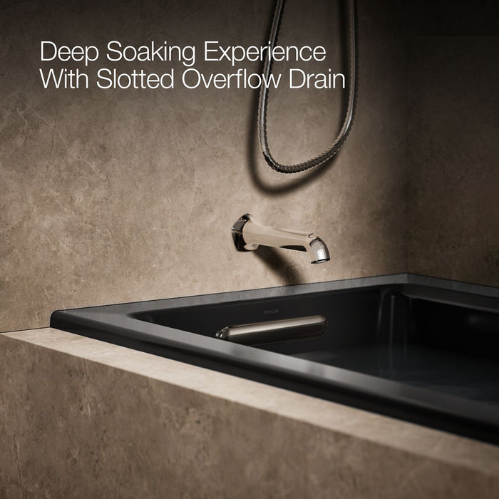 KOHLER K-1947-LW Archer 60" x 30" alcove whirlpool bath with Bask heated surface, left drain