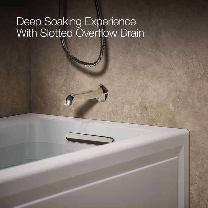 KOHLER K-1947-RAW Archer 60" x 30" alcove whirlpool bath with Bask heated surface, right drain