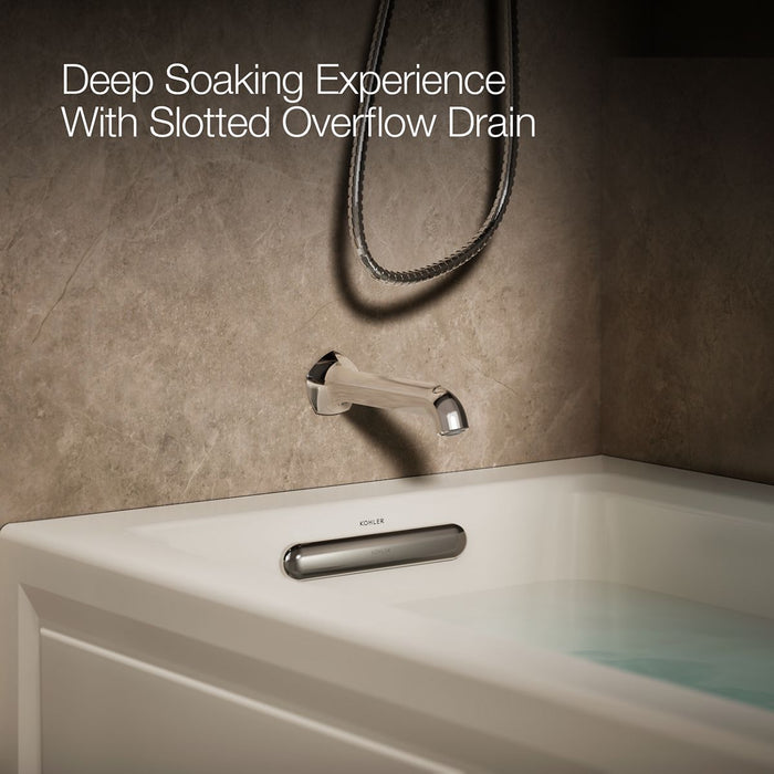 KOHLER K-1947-XGHLA Archer 60" x 30" alcove Heated BubbleMassage air bath and whirlpool, left drain