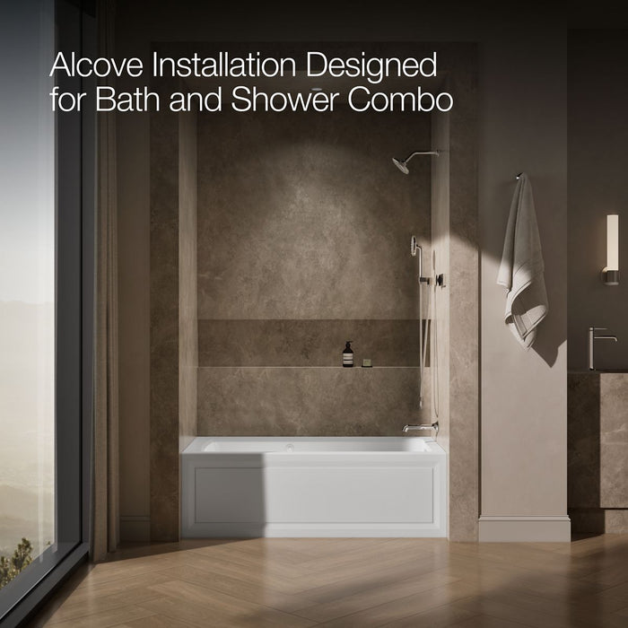 KOHLER K-1947-XGHRA Archer 60" x 30" alcove Heated BubbleMassage air bath and whirlpool, right drain