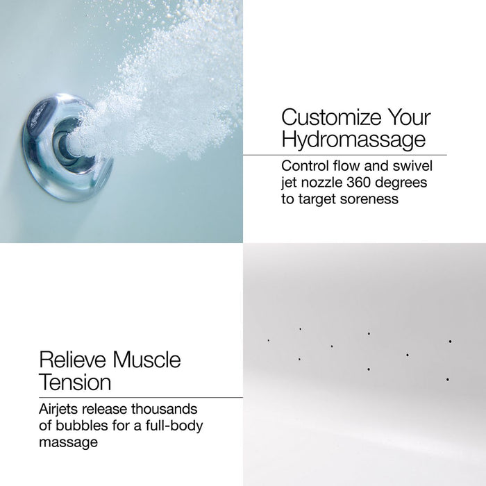 KOHLER K-1947-XHGH Archer 60" x 30" drop-in Heated BubbleMassage air bath with whirlpool