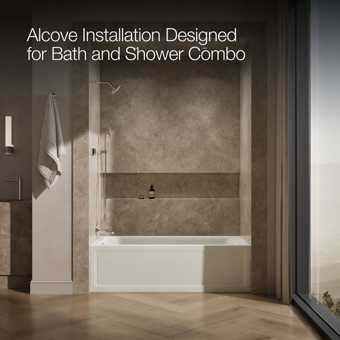 KOHLER K-1949-GHLA Archer 66" x 32" alcove Heated BubbleMassage air bath, left drain
