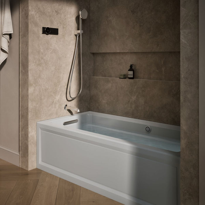 KOHLER K-1949-GHLAW Archer 66" x 32" alcove Heated BubbleMassage air bath with Bask heated surface, left drain
