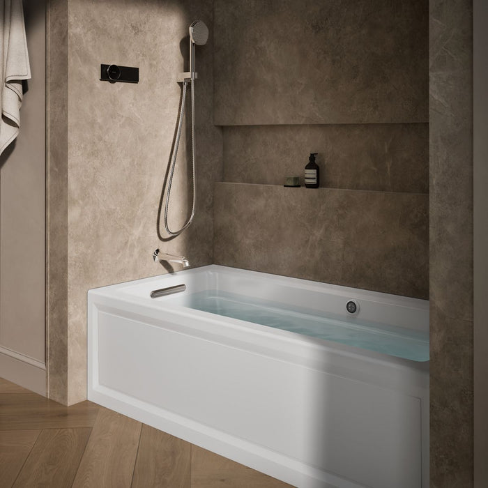 KOHLER K-1949-GHLAW Archer 66" x 32" alcove Heated BubbleMassage air bath with Bask heated surface, left drain