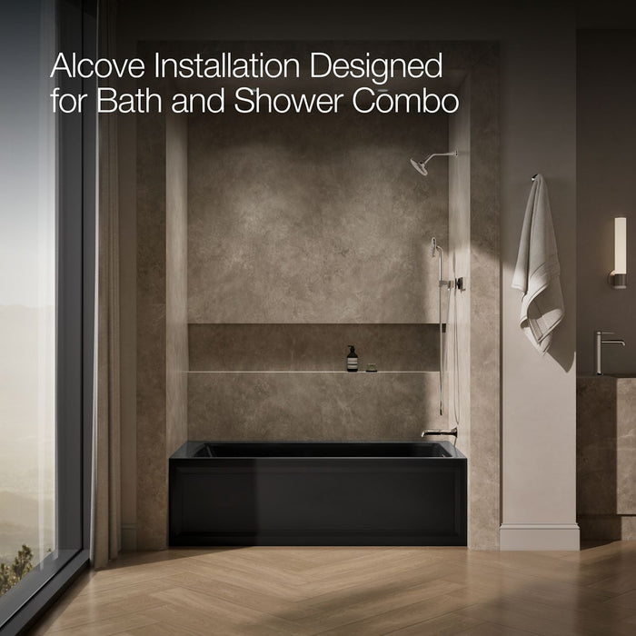 KOHLER K-1949-GHRA Archer 66" x 32" alcove Heated BubbleMassage air bath, right drain