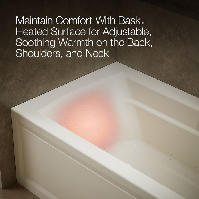 KOHLER K-1949-GHRAW Archer 66" x 32" alcove Heated BubbleMassage air bath with Bask heated surface, right drain
