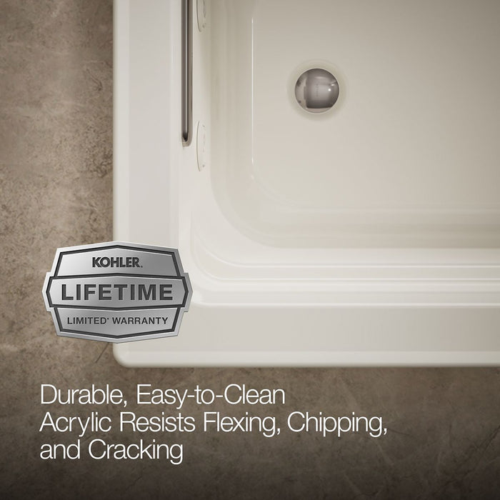 KOHLER K-1949-H Archer 66" x 32" drop-in heated whirlpool bath