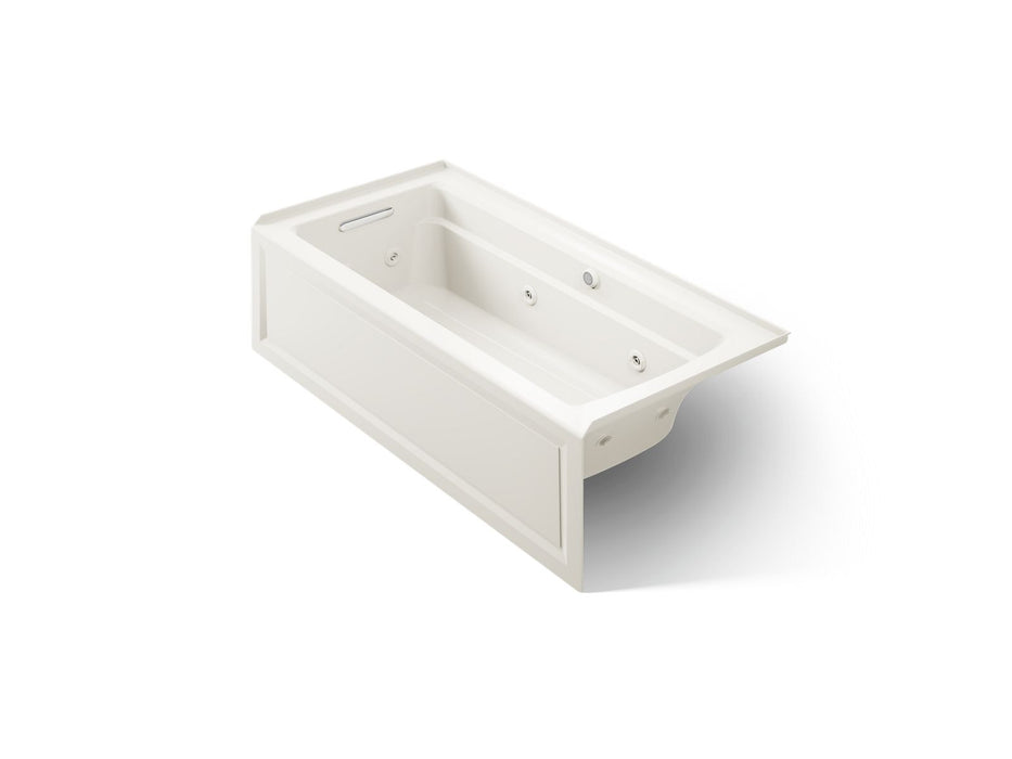 KOHLER K-1949-LAW Archer 66" x 32" alcove whirlpool bath with Bask heated surface, left drain