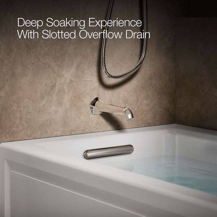 KOHLER K-1949-LAW Archer 66" x 32" alcove whirlpool bath with Bask heated surface, left drain