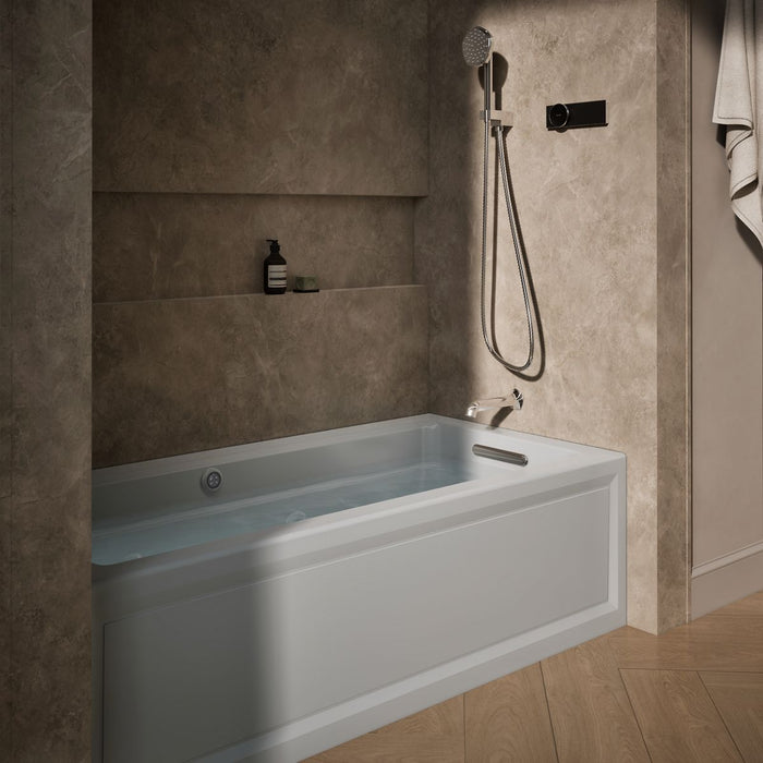 KOHLER K-1949-RAW Archer 66" x 32" alcove whirlpool bath with Bask heated surface, right drain