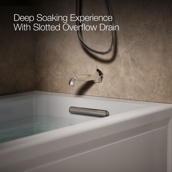 KOHLER K-1949-RAW Archer 66" x 32" alcove whirlpool bath with Bask heated surface, right drain