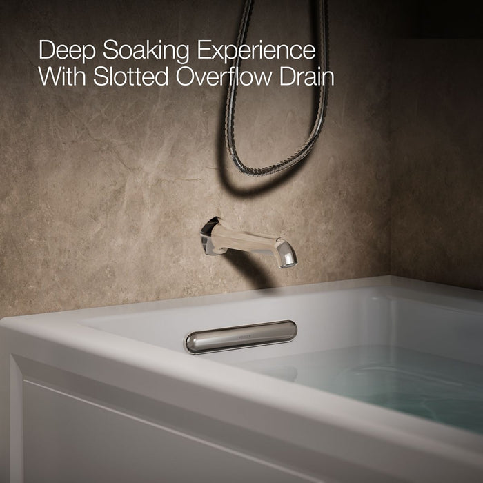 KOHLER K-1949-XGHLA Archer 66" x 32" alcove Heated BubbleMassage air bath and whirlpool, left drain