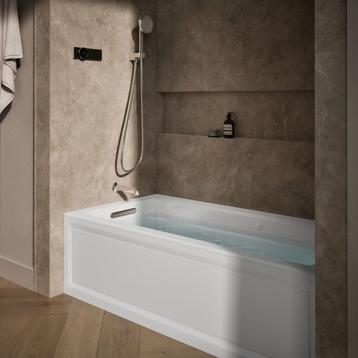KOHLER K-1949-XGHLA Archer 66" x 32" alcove Heated BubbleMassage air bath and whirlpool, left drain