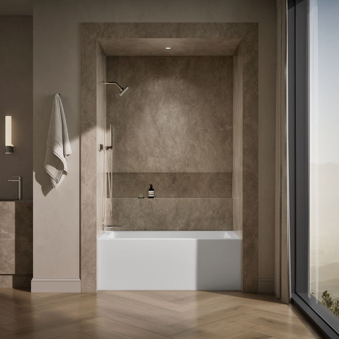 KOHLER K-1956-LA Underscore 60" x 30" alcove bath, left drain