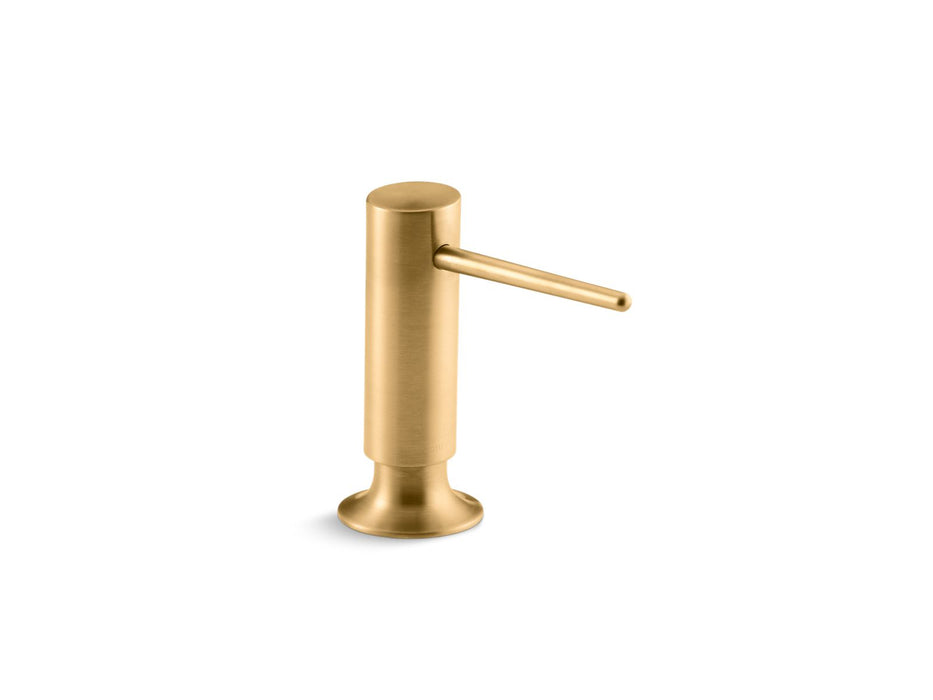KOHLER K-1995 Contemporary design soap/lotion dispenser, vibrant brushed moderne brass