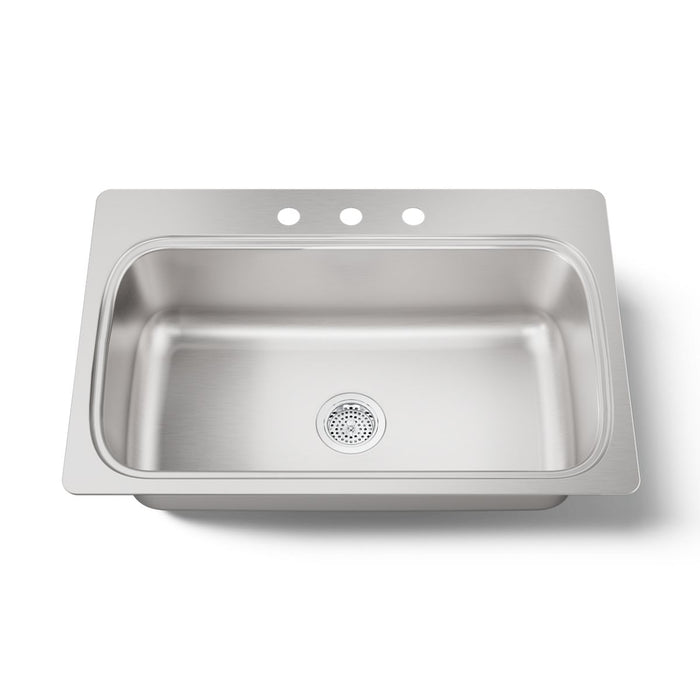 KOHLER K-20060-3 Verse 33" top-mount single-bowl kitchen sink