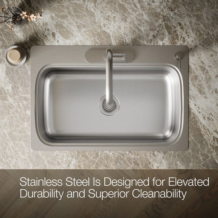 KOHLER K-20060-4 Verse 33" top-mount single-bowl kitchen sink