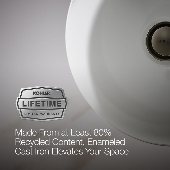 KOHLER K-20211 Iron Plains 12" round drop-in/undermount/vessel bathroom sink