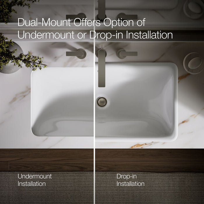 KOHLER K-20212 Iron Plains 30" rectangular drop-in/undermount bathroom sink