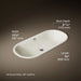 KOHLER K-20213 Iron Plains 33" oval drop-in/undermount bathroom sink, biscuit - view 2