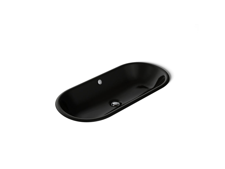 KOHLER K-20213 Iron Plains 33" oval drop-in/undermount bathroom sink, black black
