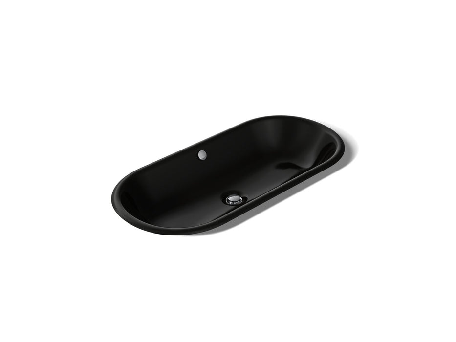 KOHLER K-20213-P5 Iron Plains 33" oval drop-in/undermount/vessel bathroom sink with Iron Black painted underside