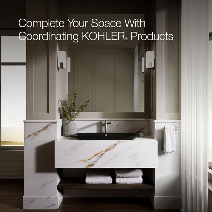 KOHLER K-20213-P5 Iron Plains 33" oval drop-in/undermount/vessel bathroom sink with Iron Black painted underside
