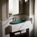 KOHLER K-20213-PAT Iron Plains 33" oval drop-in / undermount / vessel bathroom sink, teal exterior with teal interior -...