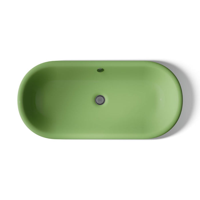 KOHLER K-20213-PFG Iron Plains 33" oval drop-in / undermount / vessel bathroom sink, fresh green exterior with fresh...