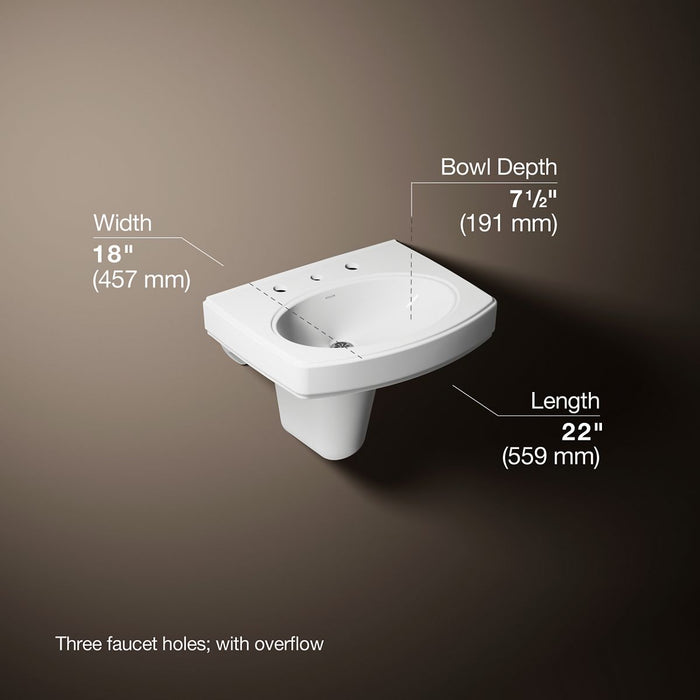 3/4 view of product with dimensions