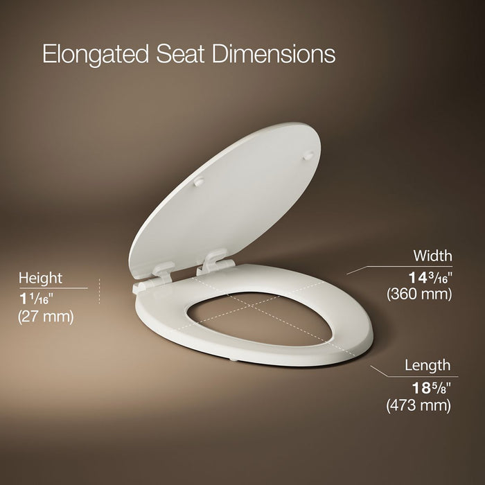 KOHLER K-20466 Stonewood Quiet-Close elongated toilet seat, biscuit - view 4