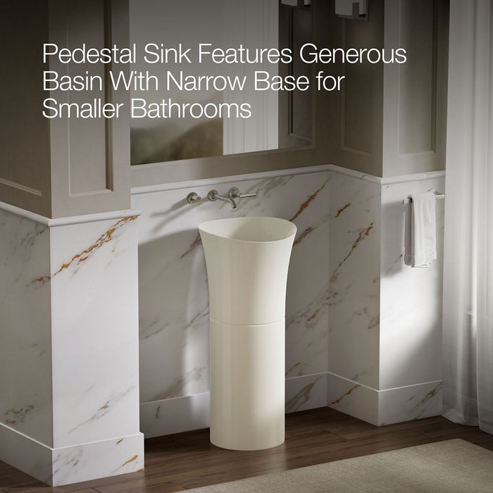 KOHLER K-20701-N Veil 16" pedestal bathroom sink, no overflow