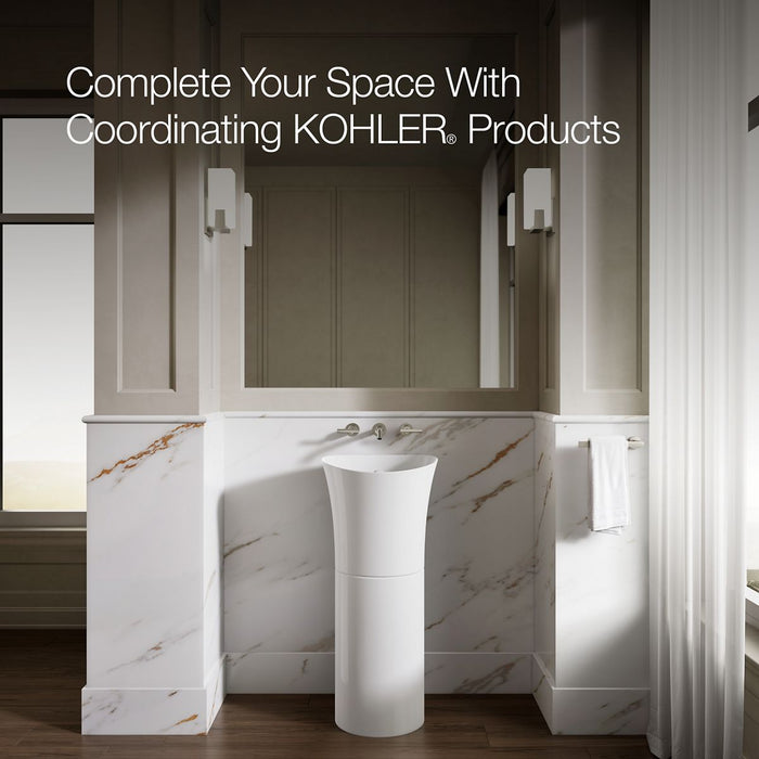KOHLER K-20703 Veil 16" round vessel bathroom sink or pedestal sink basin, white - view 5