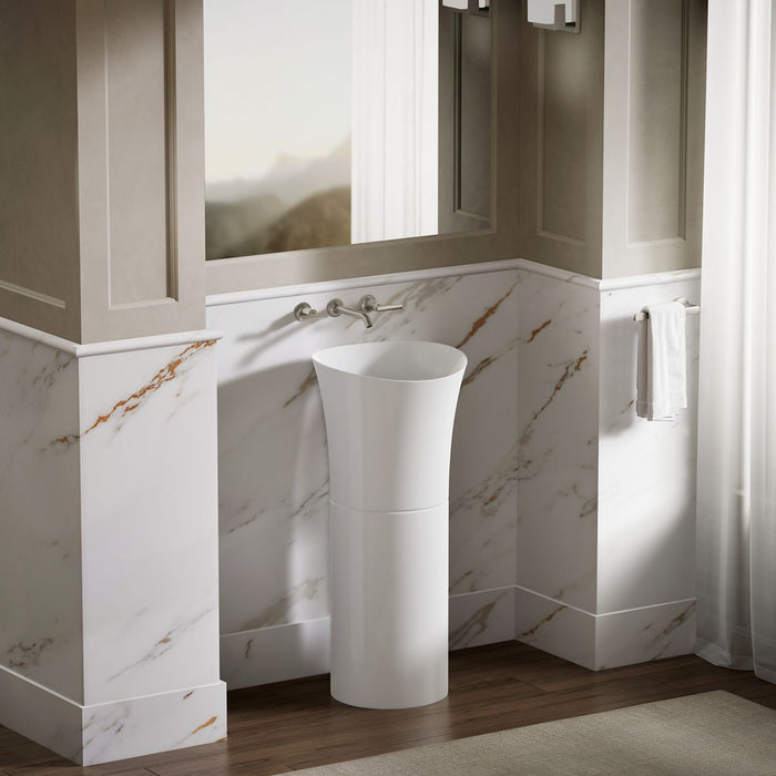 KOHLER K-20703-N Veil 16" round vessel bathroom sink or pedestal sink basin, no overflow