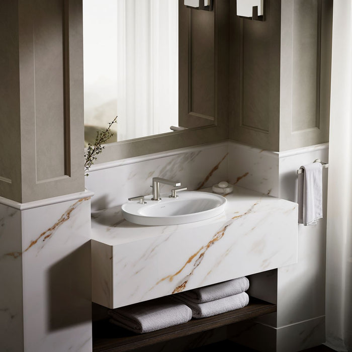 KOHLER K-2075-8 Serif 22-1/4" oval drop-in bathroom sink