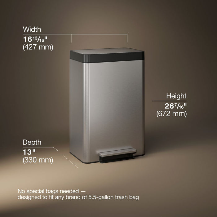 KOHLER K-20956 Dual-compartment step trash can