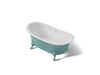 KOHLER K-21000-PSG Artifacts 66-1/8" x 32-1/2" freestanding bath, 150th spring green