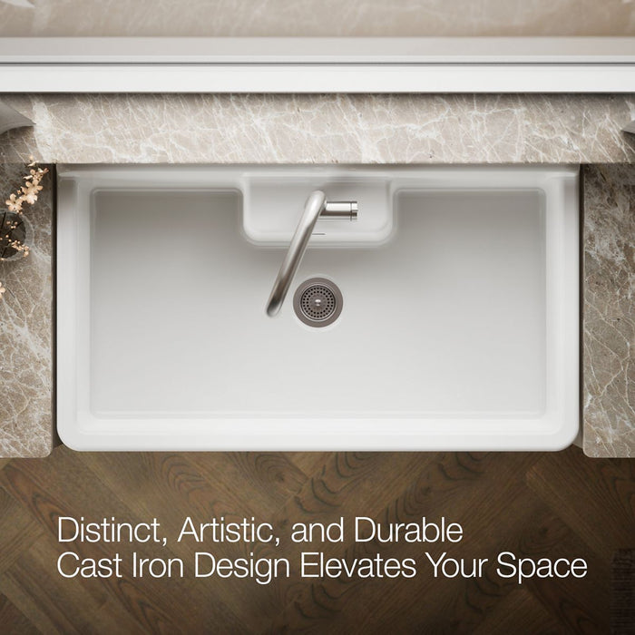 KOHLER K-21103-1HP5 Farmstead 45" top-/wall-mount single-bowl workstation farmhouse kitchen sink