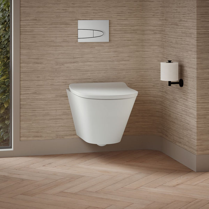 KOHLER K-21748-0 K-21748 Brazn Wall-hung Round-front Toilet, Dual-flush