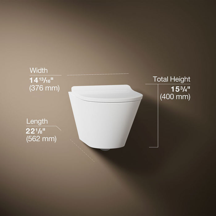 KOHLER K-21748-0 K-21748 Brazn Wall-hung Round-front Toilet, Dual-flush