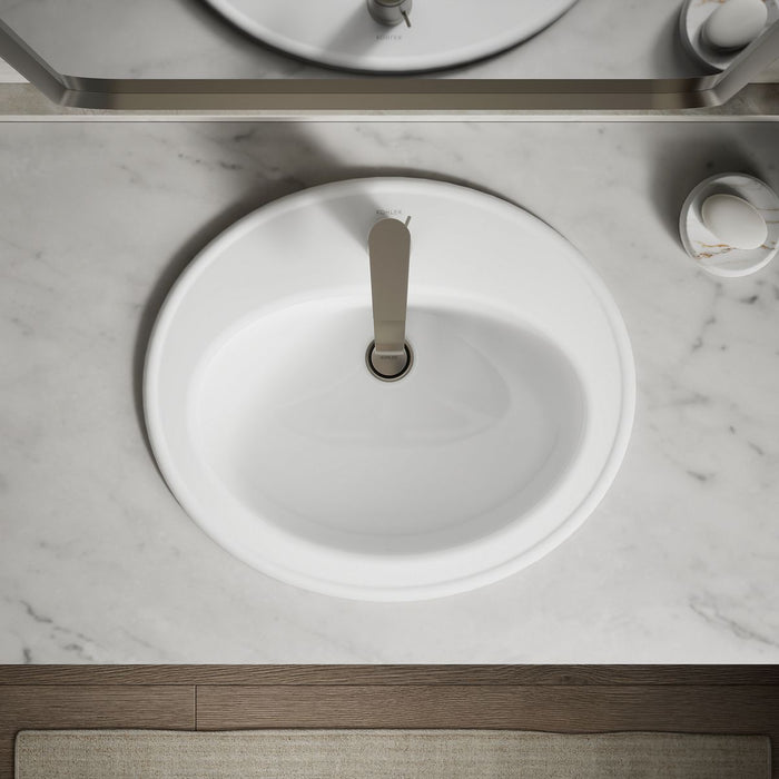 KOHLER K-2196-1 Pennington 20-1/4" oval drop-in bathroom sink