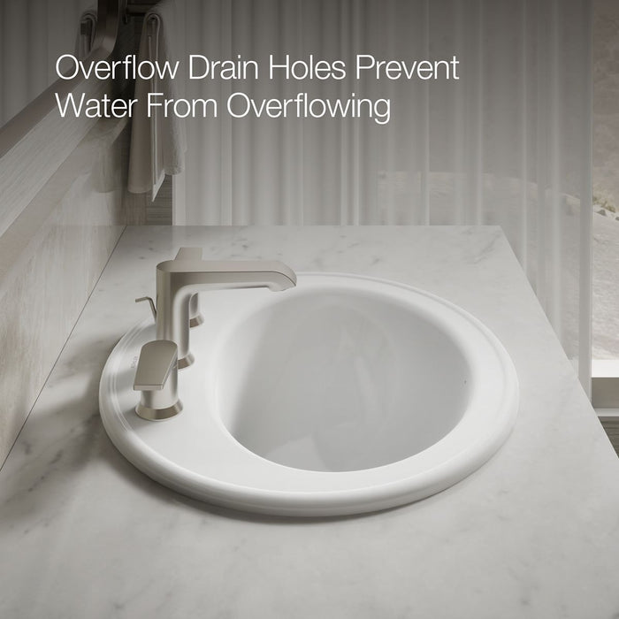 KOHLER K-2196-8 Pennington 20-1/4" oval drop-in bathroom sink