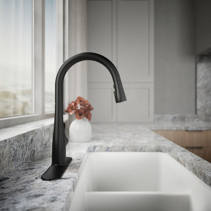 KOHLER K-22036 Simplice Touchless pull-down kitchen sink faucet with three-function sprayhead