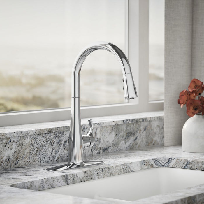 KOHLER K-22036 Simplice Touchless pull-down kitchen sink faucet with three-function sprayhead